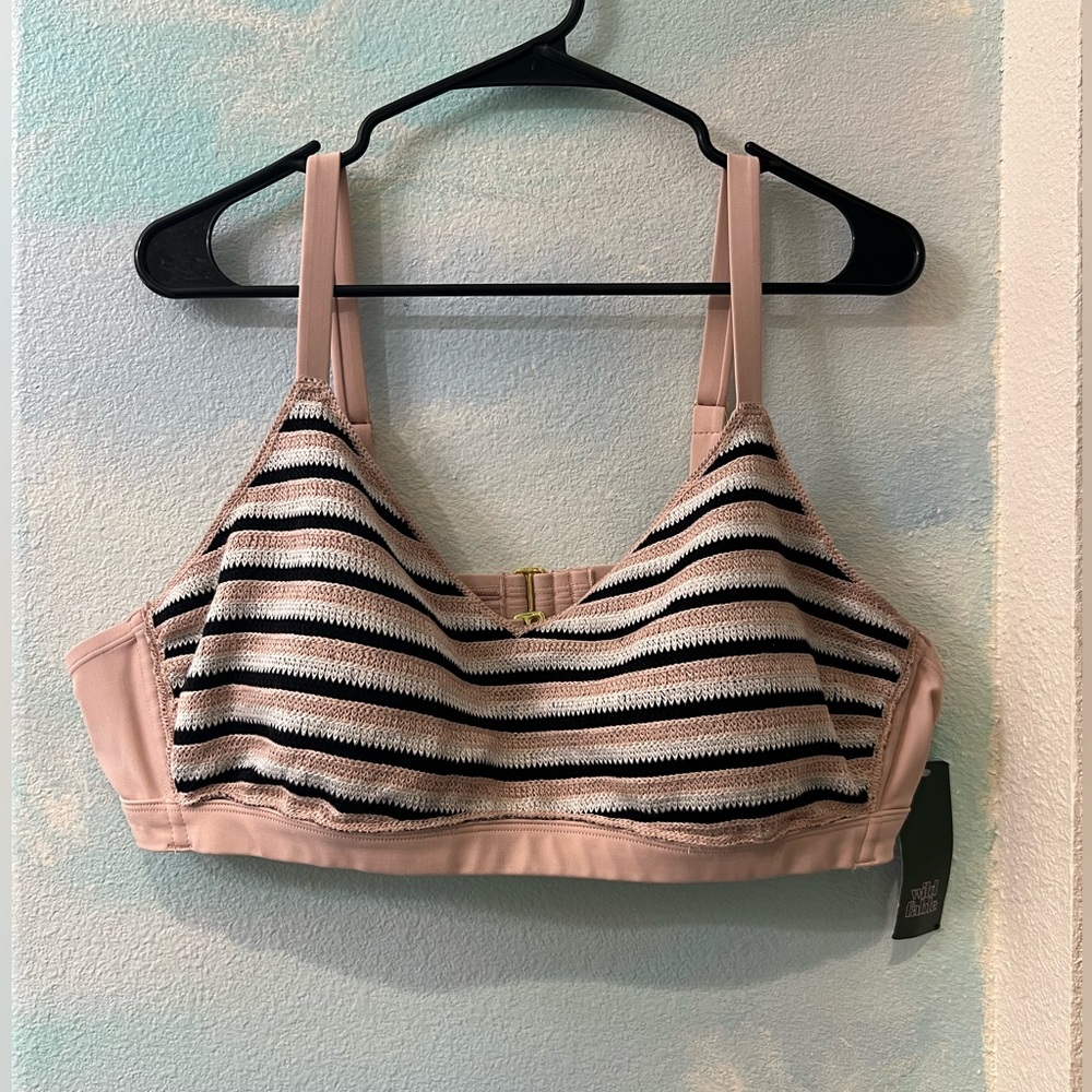 NWT Wild Fable Striped Knit Bikini Top